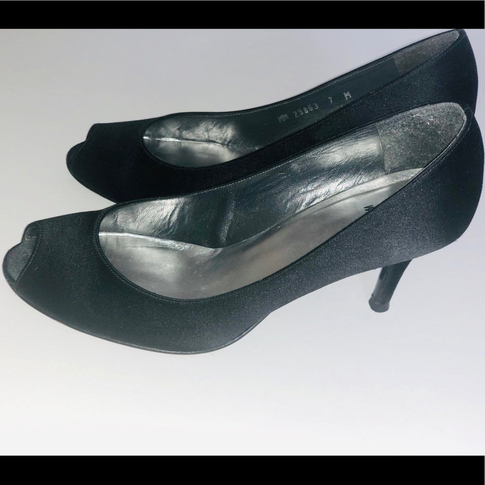 Stuart Weitzman Satin Peep Toe Shoes